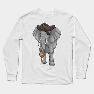 Elephant Pirate Wooden leg Eye patch Long Sleeve T-Shirt